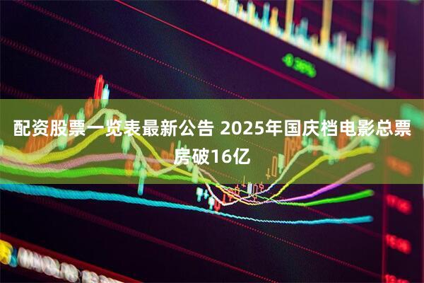 配资股票一览表最新公告 2025年国庆档电影总票房破16亿