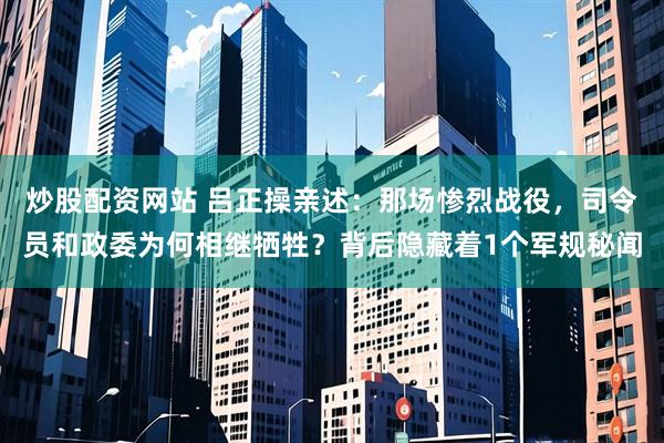 炒股配资网站 吕正操亲述：那场惨烈战役，司令员和政委为何相继牺牲？背后隐藏着1个军规秘闻